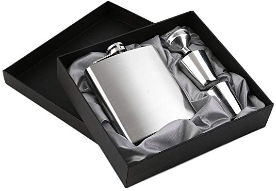 Amerryllis Leak Proof Popular 7oz Stainless Steel Pocket Hip Flask Funnel Cups Set Drink Bottle Gift for Camping or Sneaky Drink Hip Flask