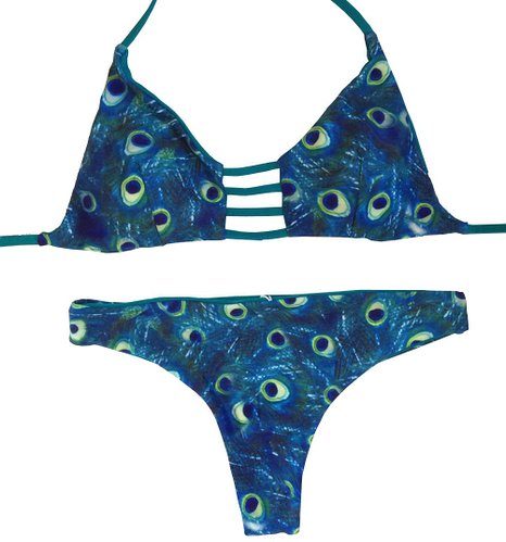 Sexybody Printing Push Up Top & Triangle Bottom Women Swimwear Bikini (FBA)