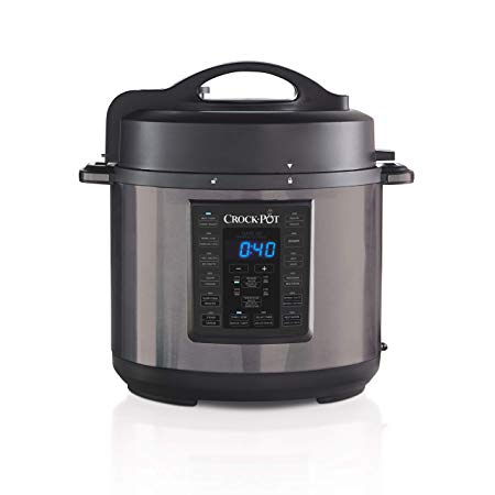 Crock-Pot 6-Quart Multi-Use Express Crock Programmable Slow Cooker and Pressure Cooker, Black Stainless