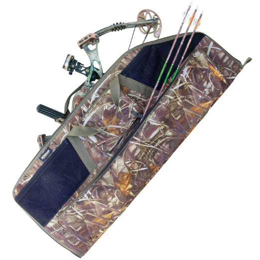 Elkton Outdoors Grassland Camo Rugged Portable Soft Bow and Arrow Case Carry Bag with 4 Storage Pockets-Fits Both Compound & Recurve Bows: Perfect for Hunting & Archery!