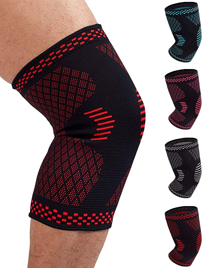 Venture Pal Knee Compression Non-Slip Sleeve - Best Knee Brace Support for Running,Hiking,Basketball,Gym - Perfect Treatment for Joint Pain Relief,Meniscus Tear,Arthritis and Injury Recovery