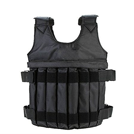 Yosoo 44LB/ 20KG Adjustable Weighted Vest Workout Exercise Boxing Training Fitness (Empty)