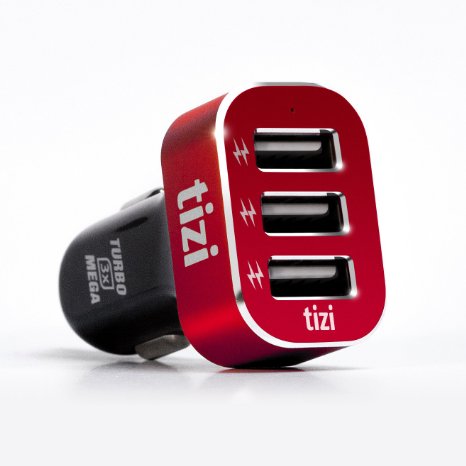 equinux tizi Turbolader 3x MEGA - 3 port USB Auto Max Power German engineered car charger 66A High Power each USB port up to 24A