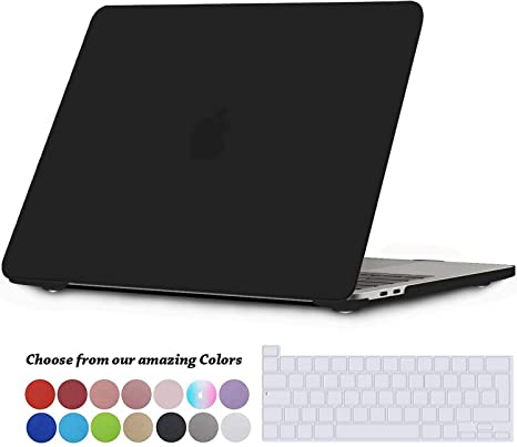 TECOOL MacBook Pro 16 inch Case 2019, Slim Plastic Matte Hard Case Cover with Transparent Keyboard Cover for 2019 New MacBook Pro 16 with Touch Bar (Model: A2141) - Black
