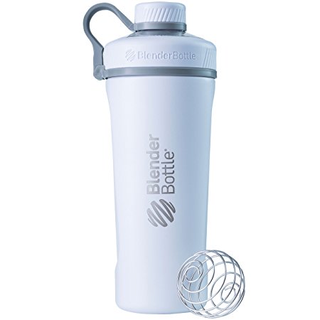 BlenderBottle Radian Insulated Stainless Steel Shaker Bottle, Matte White, 26-Ounce