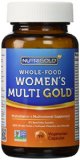 NutriGold Whole-Food Womens Multi Gold - 90 Veggie Capsules - Organic WholeFood Multivitamin Supplements with Minerals and Co-Factors for Superior Absorption and No Unpleasant Aftertaste With Iron For Women Food-Based Gentle Non-GMO and No Synthetic Vitamins