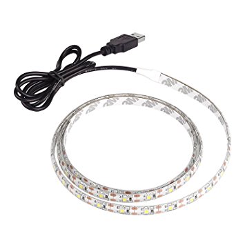 USB LED Strip Light Sunsbell Flexible LED Light Strips Lamp Kit SMD 3528 Waterproof Rope Lights (200cm/6.56 ft, Warm White)