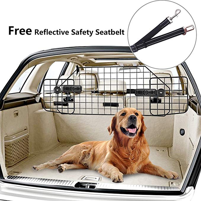 PUPTECK Dog Barrier for SUV Cars - Heavy Duty Adjustable Pet Wire Barrier