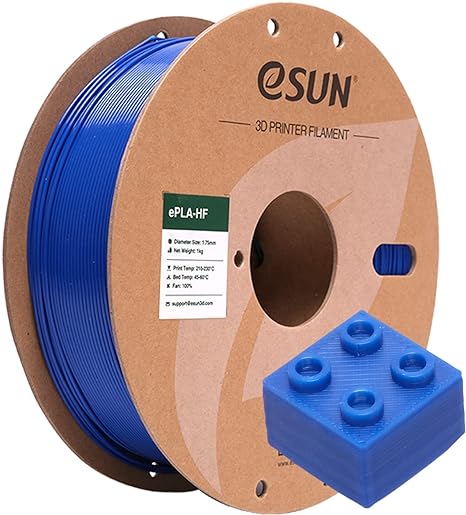 eSUN PLA HS High Speed PLA Filament 1.75mm, 3D Printer Filament Fast Print High Flow Speedy PLA, Dimensional Accuracy  /- 0.03mm, 1KG Spool (2.2 LBS) 3D Printing Filament for 3D Printers,Blue