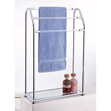 Organize It All Acrylic 3-Bar Towel Rack with Bottom Shelf (62443)