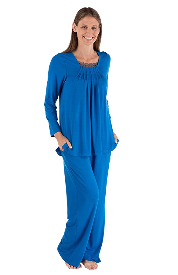 TexereSilk Texere Women's Long Sleeve Pajama Set - Stylish Comfortable Sleepwear WB9993