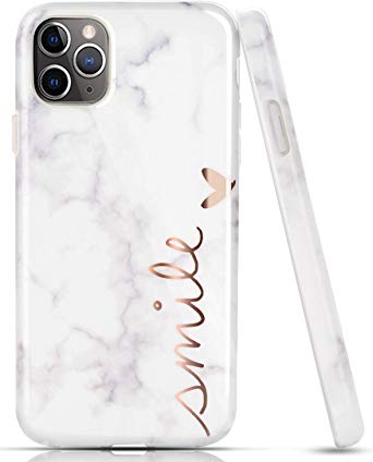 DOUJIAZ iPhone 11 Pro Max Case Bling Glitter Sparkle Marble Design Clear Bumper Glossy TPU Soft Rubber Silicone Cover Phone Case for iPhone 11 Pro Max 6.5" 2019-Smile