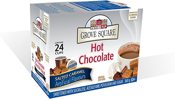 Grove Square Hot Chocolate Mix, Salted Caramel, 24 Single Serve Cups