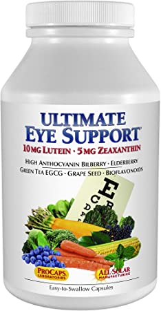 Andrew Lessman Ultimate Eye Support 30 Capsules - 10mg Lutein, 5mg Zeaxanthin, Bilberry, Key Nutrients to Support Eye Health and Promote Healthy Vision. No Additives. Easy to Swallow Capsules