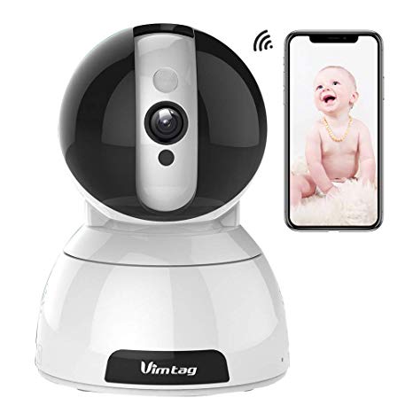 Vimtag 1080P HD Smart WiFi Camera, Baby Monitors,Indoor Security Camera,Pan/Tilt/Zoom,Two-way Audio,Night Vision,Motion Alarm,Remote Real-time Monitoring,View Real-time Picture via Smart Phone/Tablet/PC