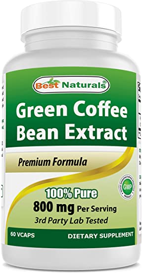 Best Naturals, 100% Pure Green Coffee Bean Extract, 800 mg per Serving, 120 Vcaps