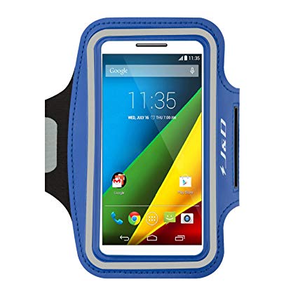 J&D Armband Compatible for Moto E6/Z2 Play/Z3 Play/Z2 Force/Moto G7/G7 Plus/G7 Power/Moto G6/G6 Plus/G6 Play/Moto Droid Turbo 2 Armband, Sports Running Armband w/Key Holder Slot & Earphone Connection