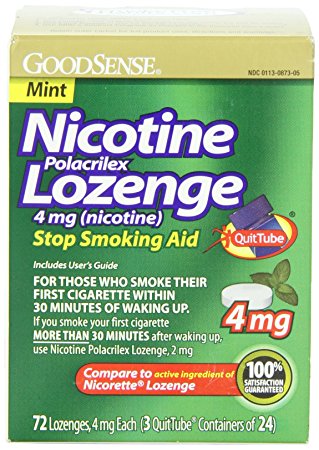 GoodSense Nicotine Lozenge, Mint, 72-count, 3x24p