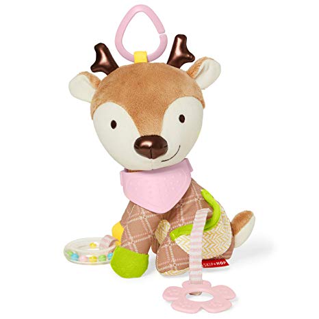 Skip Hop Bandana Buddies Baby Activity and Teething Toy with Multi-Sensory Rattle and Textures, Deer