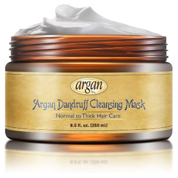 Dandruff Cleansing Deep Conditioner Mask - Thick Coarse Hair Care - Moroccan Argan Mask 85 oz - Deep Cleanse Dandruff Flakes and Residues with Long Lasting Conditioning