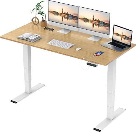 SANODESK EQ 180x80 Höhenverstellbarer Schreibtisch 2-Motoren Plus 3-Fach-Teleskop, mit Memory-Steuerung