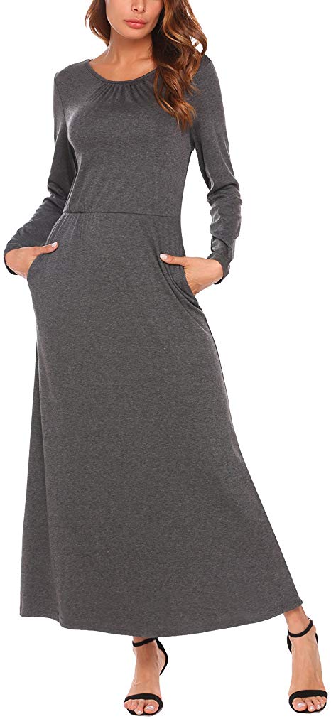 Zeagoo Fashion Women Sack Dress Backless Maternity Dress Baggy Casual Loose Long Maxi Dress