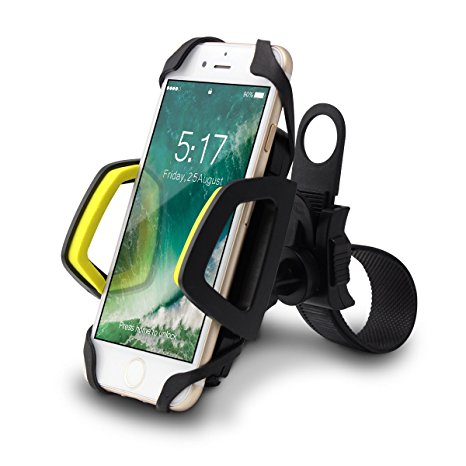 Bike Mount Phone Holder, LISI Universal Cell Phone Holder Handlebar Mount for Bicycle and Motorcycle, Adjustable 360 degree Cell Phone Holder Cradle with Silicone Net for iphone, GPS, Samsung, Nexus
