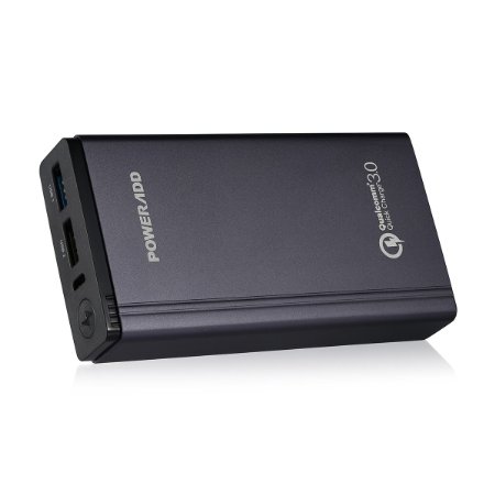 [Qualcomm Quick Charge 3.0] Poweradd 10050mAh Dual Ports Portable Charger Power Bank with Qualcomm QC 3.0 Technology for Smartphones (Lightning Cable is Not Included)