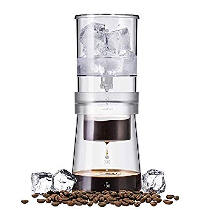 soulhand Cold Brew Coffee Maker, Adjustable Ice Drip Dripper 350ml Glass Carafe Dutch Coffee Maker with 50 Pieces Filter Paper