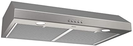 Broan-NuTone BCSQ130SS Three-Speed Glacier Under-Cabinet Range Hood with LED Lights ADA Capable, 1.5 Sones, 375 Max Blower CFM, 30", Stainless Steel