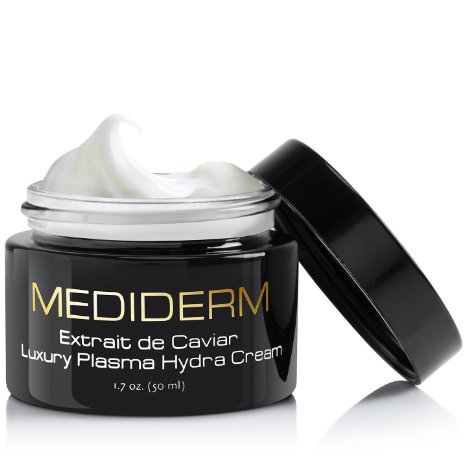 Best Moisturizing Cream for Dry Skin and Skin Firming - Mediderm Extrait De Caviar Luxury Plasma Hydra Cream 17 oz - Firming Facial Moisturizer for Daily Use on Dry Skin Damaged Skin and Normal Skin - Contains Luxury Natural Skin Care Ingredients - 100 Money Back Guarantee