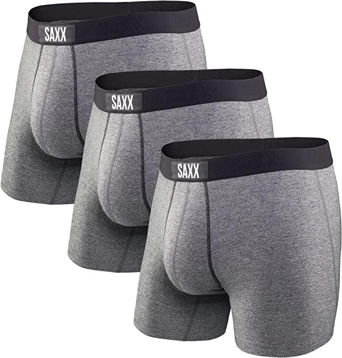 SAXX Men's Underwear – VIBE Boxer Briefs with Built-In BallPark Pouch Support – Pack of 3, Core