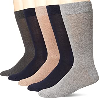 Amazon Essentials Men's 5-Pack Solid Dress Socks