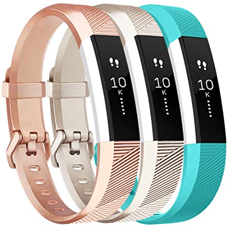 Vancle Bands Compatible with Fitbit Alta HR and Fitbit Alta (3 Pack), Newest Sport Wristbands with Secure Metal Buckle for Fitbit Alta HR/Fitbit Alta