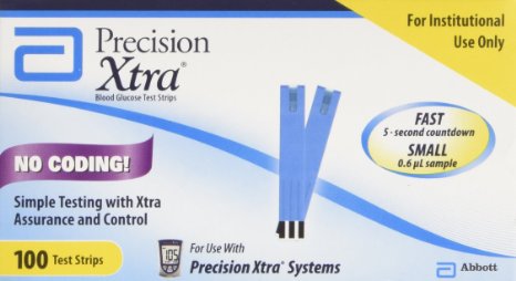 Precision Xtra Blood Glucose Test Strips 100 Ea