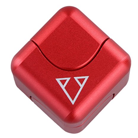 RELEASE SPINNER Hand Spinner Bright Rainbow Series Premium Hybrid Ceramic Bearing Stress Relief Toy (Cube Spinner - Red)