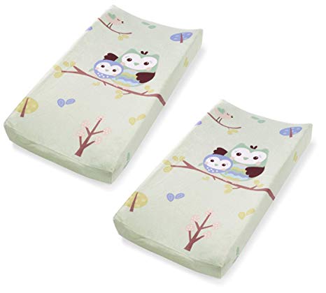 Summer Infant Changing Pad Cover, Who Loves You Owl - 2 Count