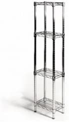 8" d x 12" w x 64" h Chrome Wire Shelving with 4 Shelves