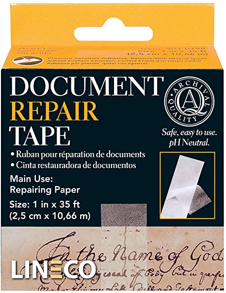 Lineco Self-Adhesive Document Repair Tape, 1" by 35', Transparent 1"X35'