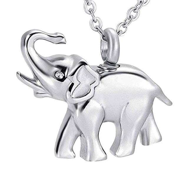 7 Color Wings Cremation Urn Necklace for Ashes Urn Jewelry Memorial Pendant with Gift Box Keepsake Rhinestone Necklace Crystal Cute Elephant Pendant Memorial Jewelry