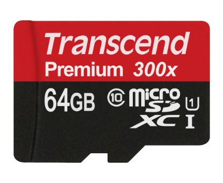 Transcend Premium microSDHC Class 10 UHS-I Memory Card Black 64GB