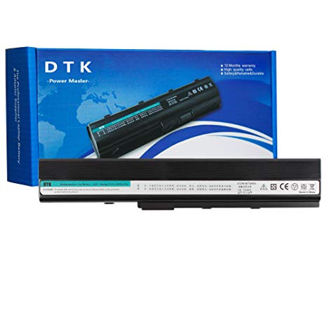 Dtk® New High Performance Laptop Battery for ASUS A32-K52 / 70-NXM1B2200Z / 90-NYX1B1000Y / A31-K52 / A41-K52 / A42-K52 / A31-B53 / K52L681, A52 series A52F A52J K42 series K42J K52 Series A42 series X42 Series 12 Months Warranty [Li-ion, 10.8V 5200MAH/6-cell] replacement notebook battery