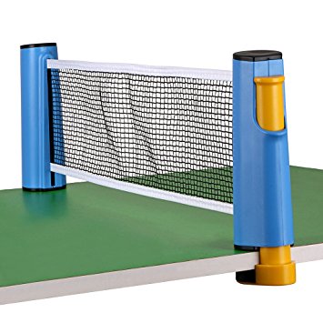 Hipiwe Retractable Table Tennis Net Replacement, Ping Pong Net and Post with PVC Storage Bag, 6 Feet(1.8M）, Fits Tables Up to 2.0 inch （5.0 cm）