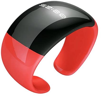 Design Bluetooth Bracelet Vibrating-Caller with LCD ID Alert Vibration Wristwatch Watch Digital Time (Pink)