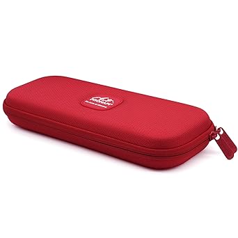 PROHAPI Hard Stethoscope Case, Lightweight Thin Stethoscope Holder Storage Pouch for Littmann Classic III, Lightweight II S.E, Cardiology IV, MDF Acoustica Deluxe Stethoscopes (Fire Red)