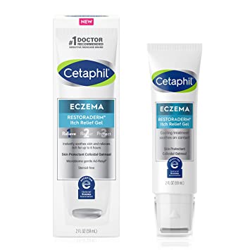 CETAPHIL ECZEMA RESTORADERM Itch Relief Gel, For Eczema Prone Skin, 2 fl oz, Instantly Soothes, 12 Hour Itch Relief, 0.5% Skin Protectant Colloidal Oatmeal, Steroid Free, Doctor Recommended Brand