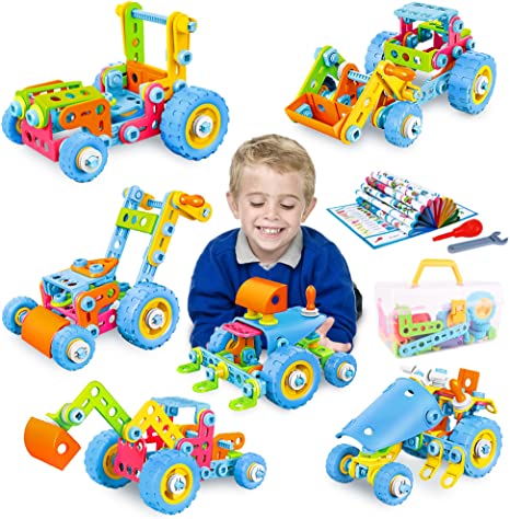 Toptrend Building Toys - Creative Construction Toys for 3 4 5 6 Year Old Boys Girls - STEM Educational Toy - Fun Learning Toy Kit - Exquisite Birthday Present - Includes 118 Pieces and an Idea Booklet