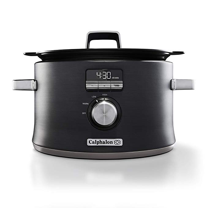 Calphalon Digital Sauté Slow Cooker, Dark Stainless Steel