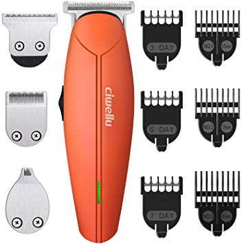 Ciwellu Beard Trimmer Kit Hair Clippers Cordless Clipper USB Rechargeable Multi-functional Body Grooming Kit of Mustache Trimmer, 7 Precision Length Settings Combs, Orange