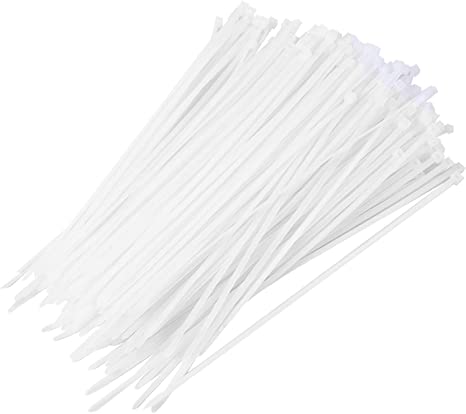Cable Zip Ties 4" inch, White Zip Ties (150 Pack), Small Self-Locking Nylon Cable Wire Ties, Plastic Wire Ties Wraps with UV Resistant for Indoor or Outdoor